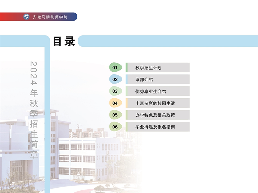 安徽馬鋼技師學(xué)院2024年秋季招生簡(jiǎn)章