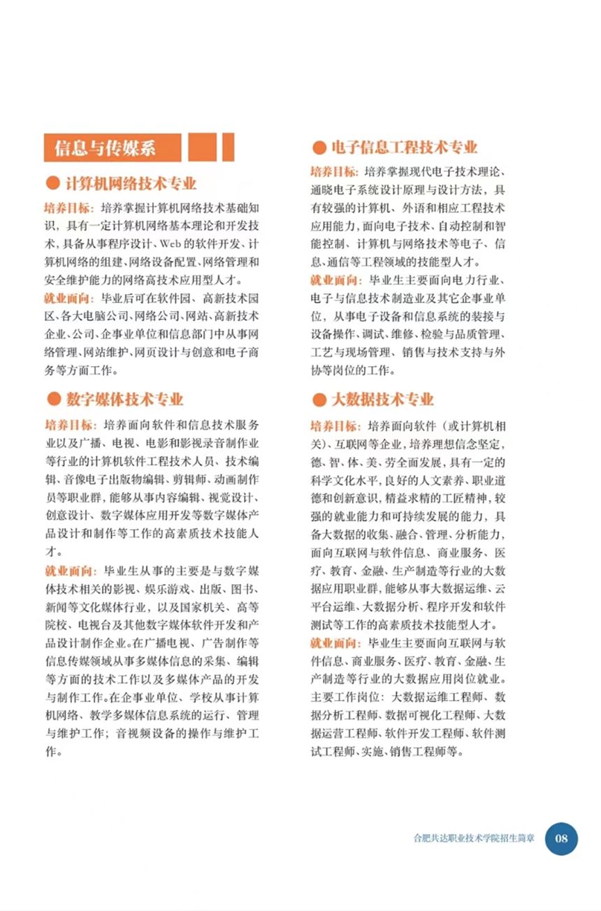 合肥共達(dá)職業(yè)技術(shù)學(xué)院－2023年秋季普通高考招生宣傳冊